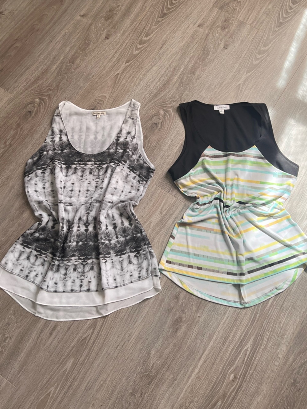 Calvin Klein Black Scoop Neck Tank lot of 2